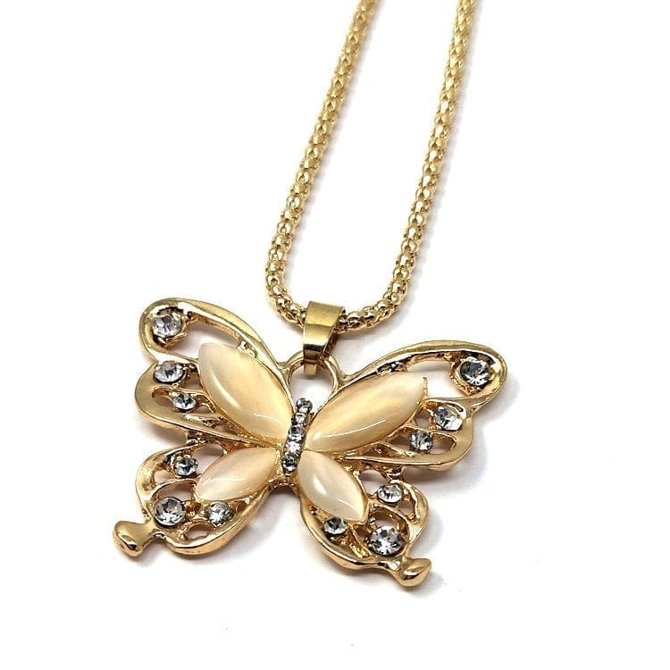 Opal Hollow Butterfly Necklace Fashion Women Necklace Valentine's Day Gifts - Giftlab