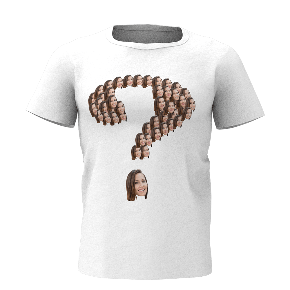 Custom Face Shirt Photo T-shirt Gift For Dad - Question Mark - Giftlab