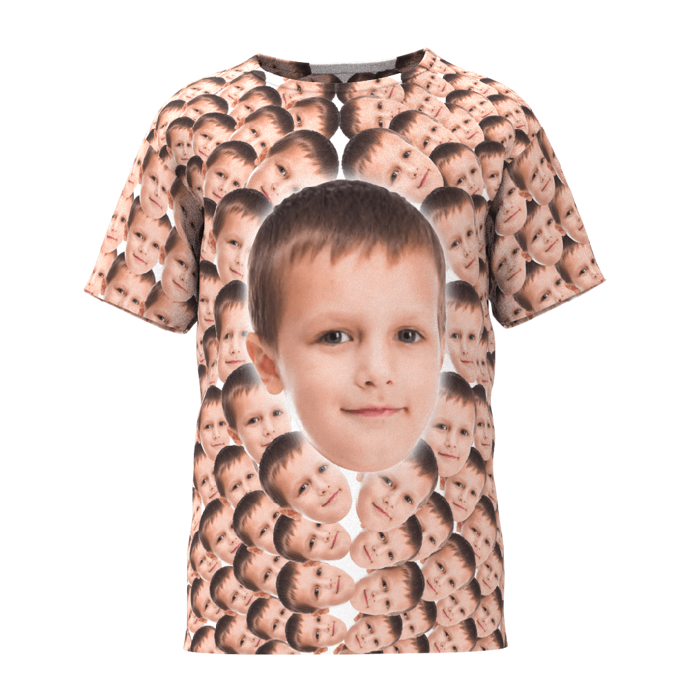 Face T Shirt Personalized T-shirt Gift For Kids Dad & Son Matching Shirts - Giftlab