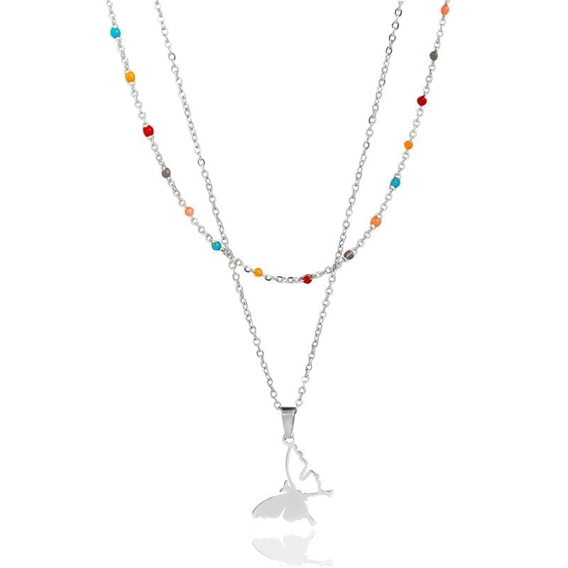 Valentine Double Butterfly Necklace Fashion Women Necklace Valentine's Day Gifts - Giftlab