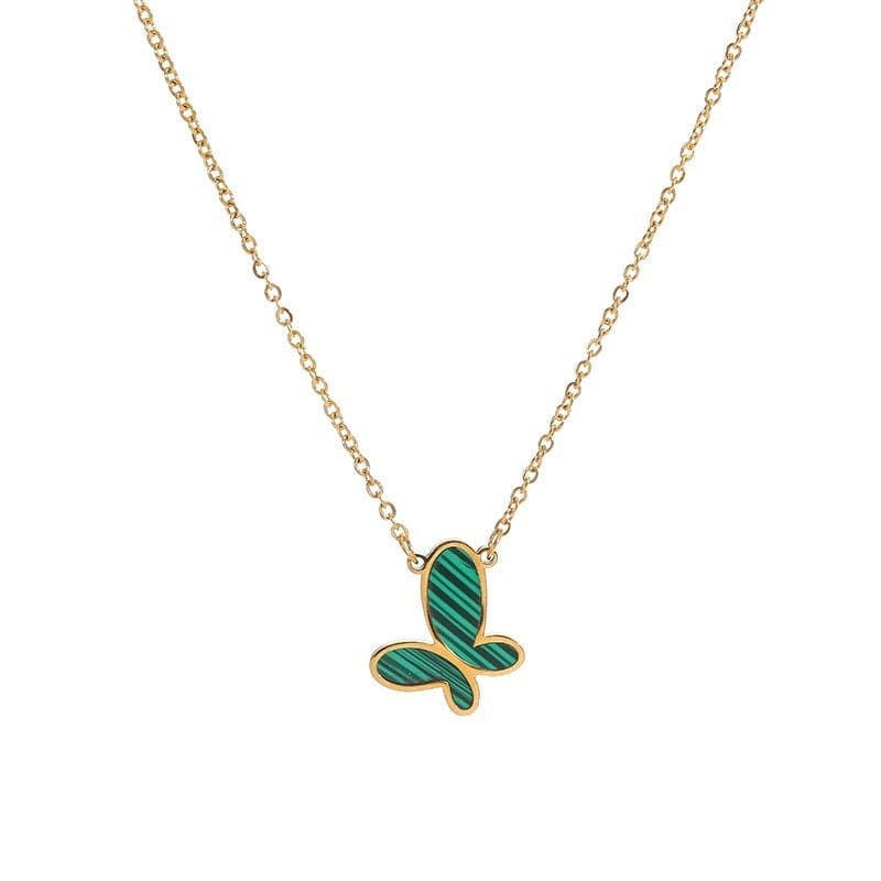 Valentine's Day Elegant Green Butterfly Necklace Gift for Her - Giftlab