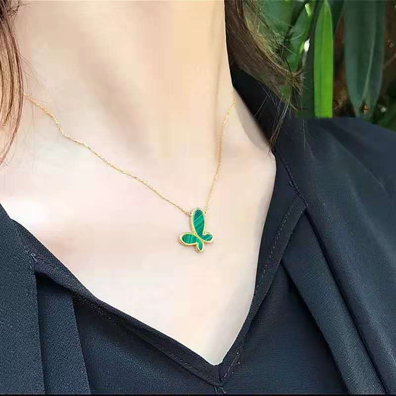 Valentine's Day Elegant Green Butterfly Necklace Gift for Her - Giftlab