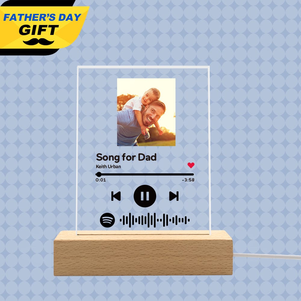 Father's Day Spotify Plaque Night Lamp With Stand Personalised Gifts for Dad - Giftlab