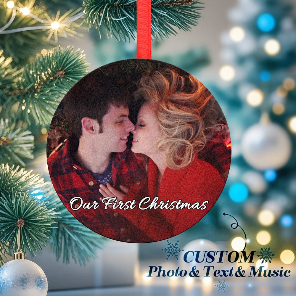 Custom Music and Photo Christmas Ornaments Play Music Relive Cherished Memories - Giftlab