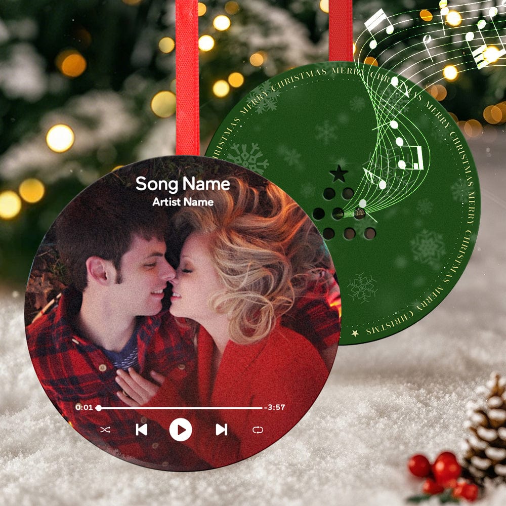 Custom Music and Photo Christmas Ornaments Play Music Relive Cherished Memories - Giftlab