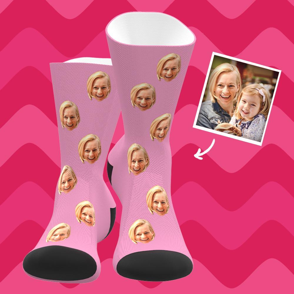 Custom Photo Face Socks With Your Text Colorful - Giftlab