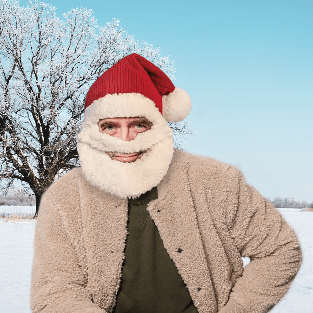 Christmas Gifts Knitted Hat with Beard Beanie Winter Hat Santa Hat and beard - Giftlab