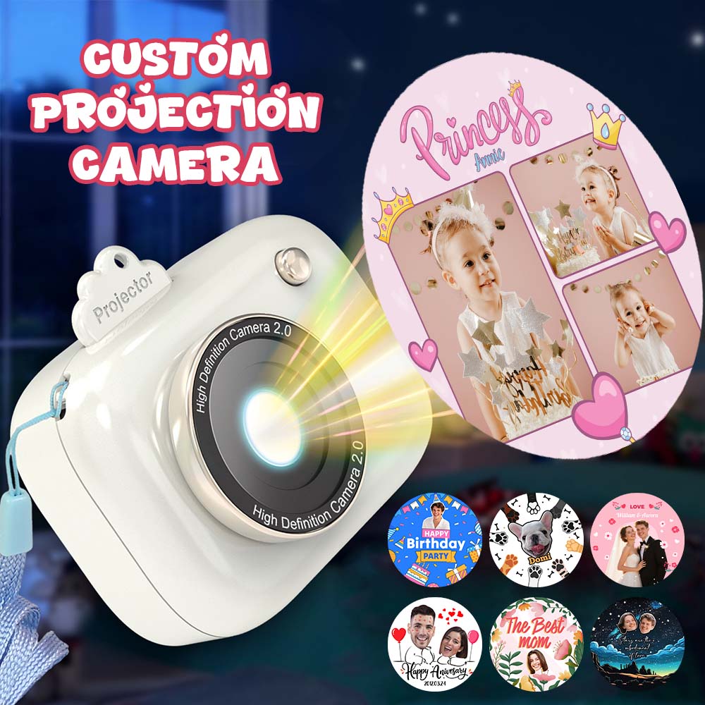Personalized Projection Camera | Custom Photo & Theme Slide Projector Birthday Gift for Lover Kids
