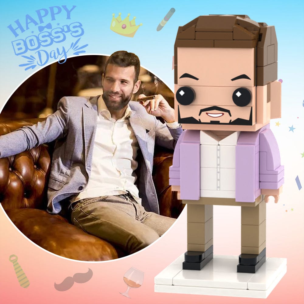Boss's Day Gift Idea Full Body Customizable 1 Person Custom Brick Figures Small Particle Block Toy - Giftlab