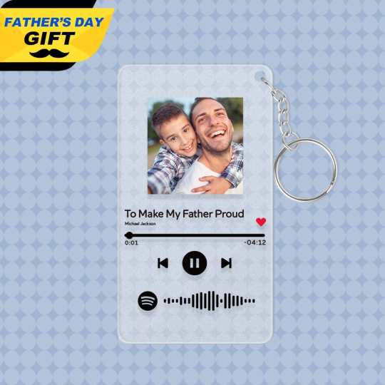 GIFTLAB Father's Day Keychain Custom Music Plaque Keychain
