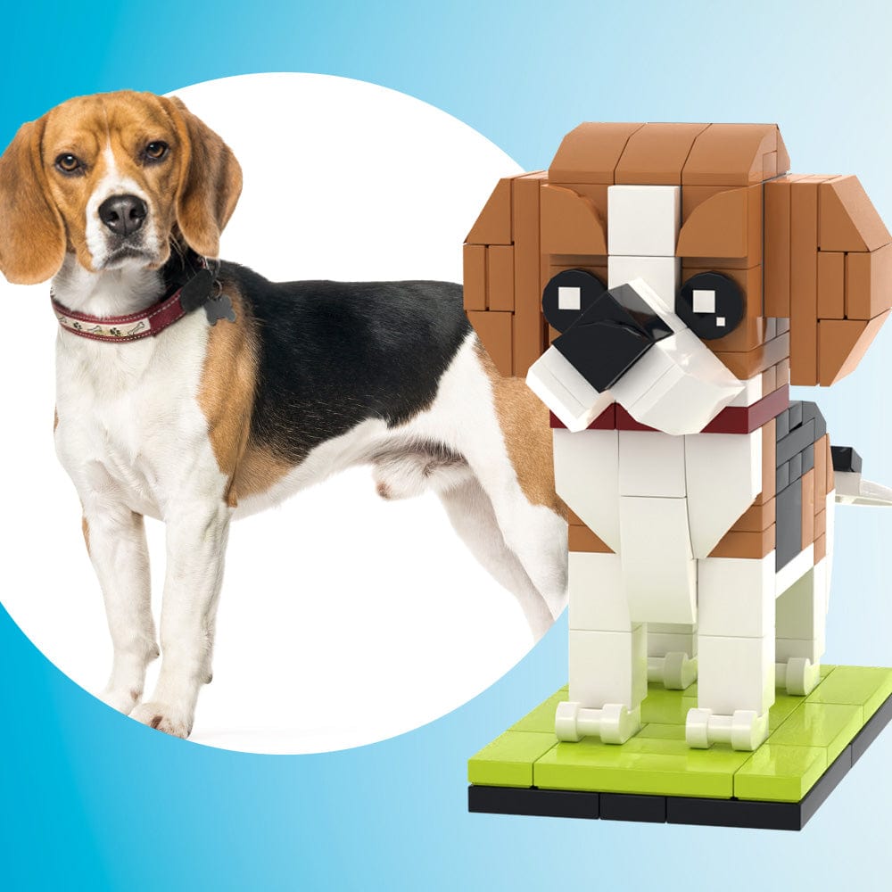 Fully Body Customizable Beagle 1 Dog Photo Custom Brick Figures Small Particle Block Brick Me Figures Customized Beagle Only - Giftlab