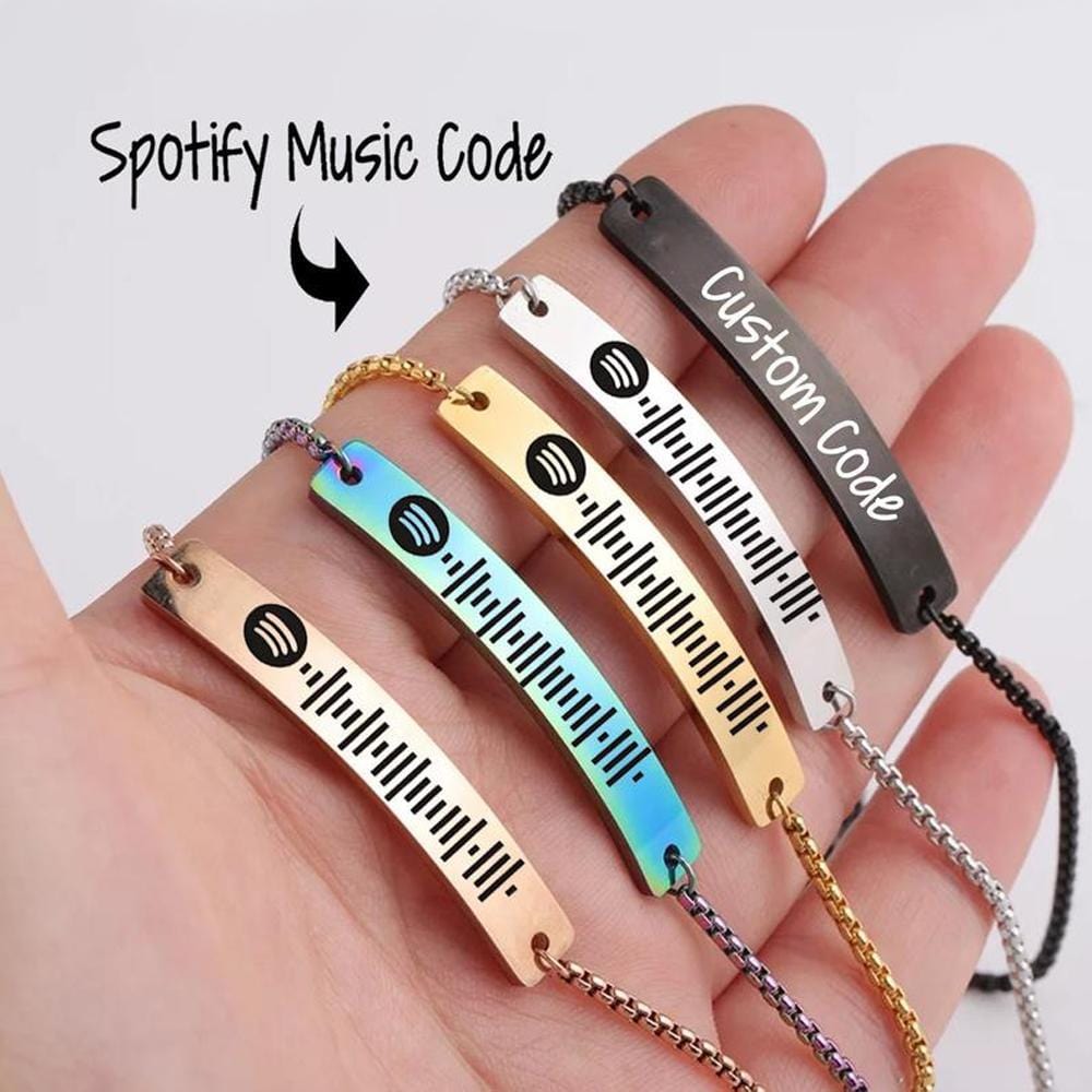 Custom Spotify Code Bracelet Gifts for Music Lovers Stainless Steel Graduation Bracelets For Her - Giftlab