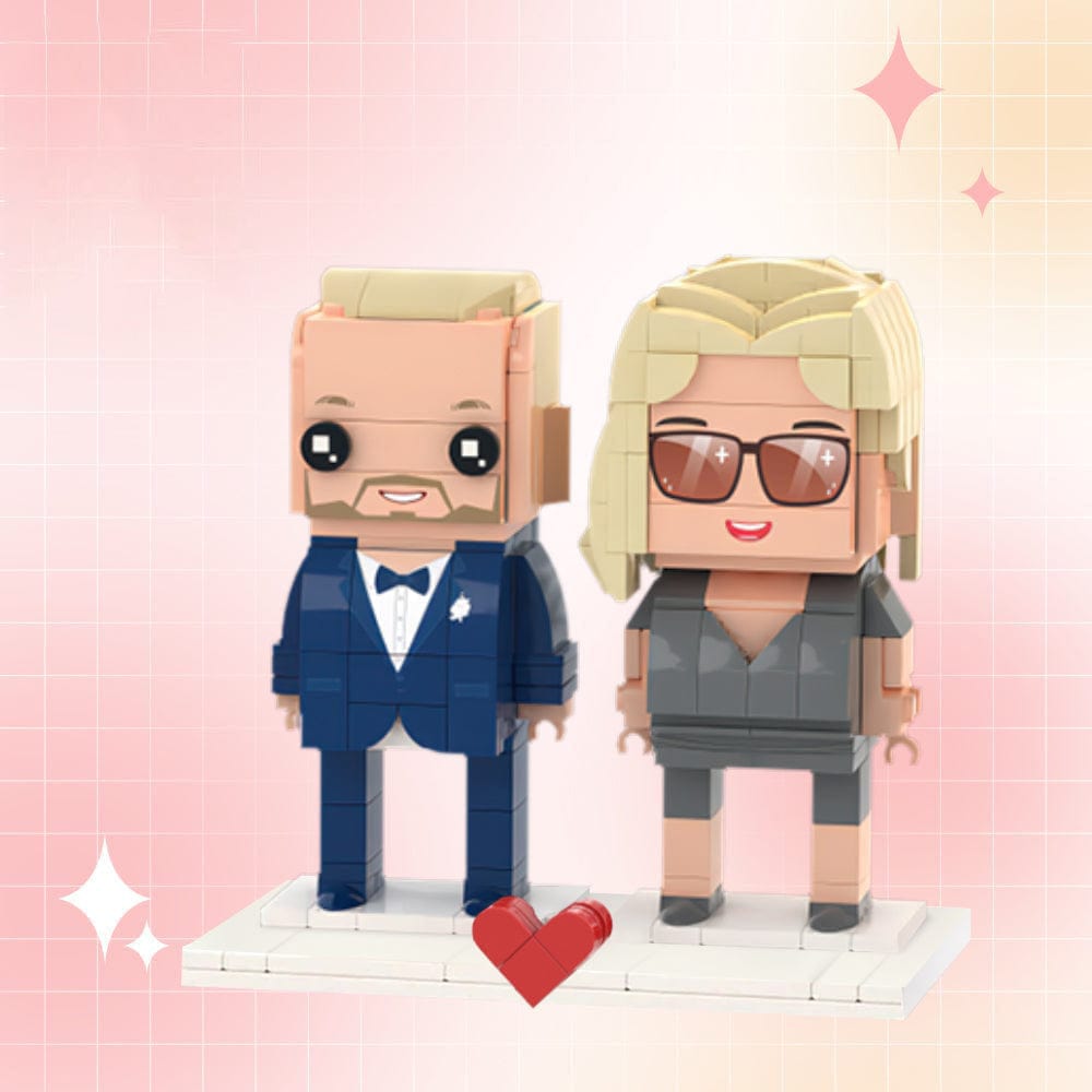 Customizable Fully Body 2 People Custom Brick Figures Cool Couple Brick Me Figures - Giftlab