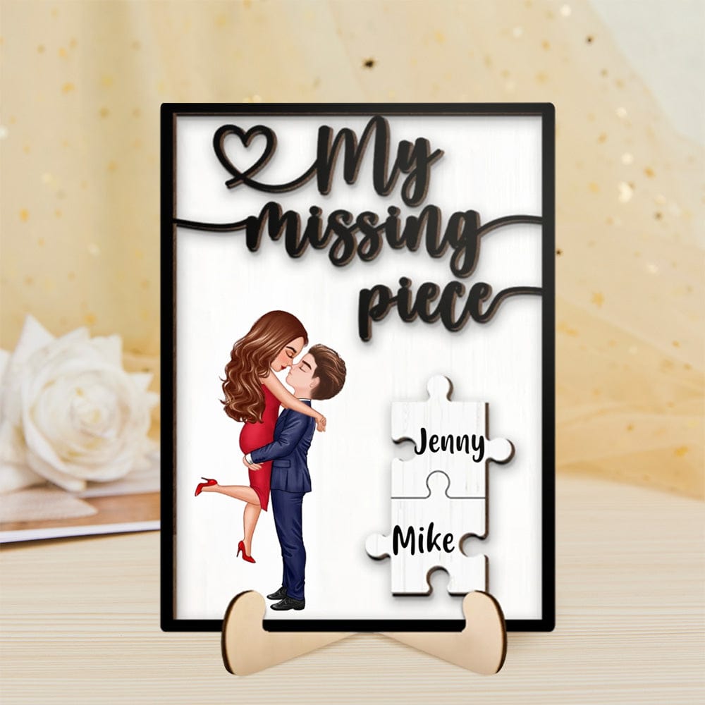 My Missing Piece Valentine's Day Gifts for Her/Him Personalized Wooden Plaque - Giftlab