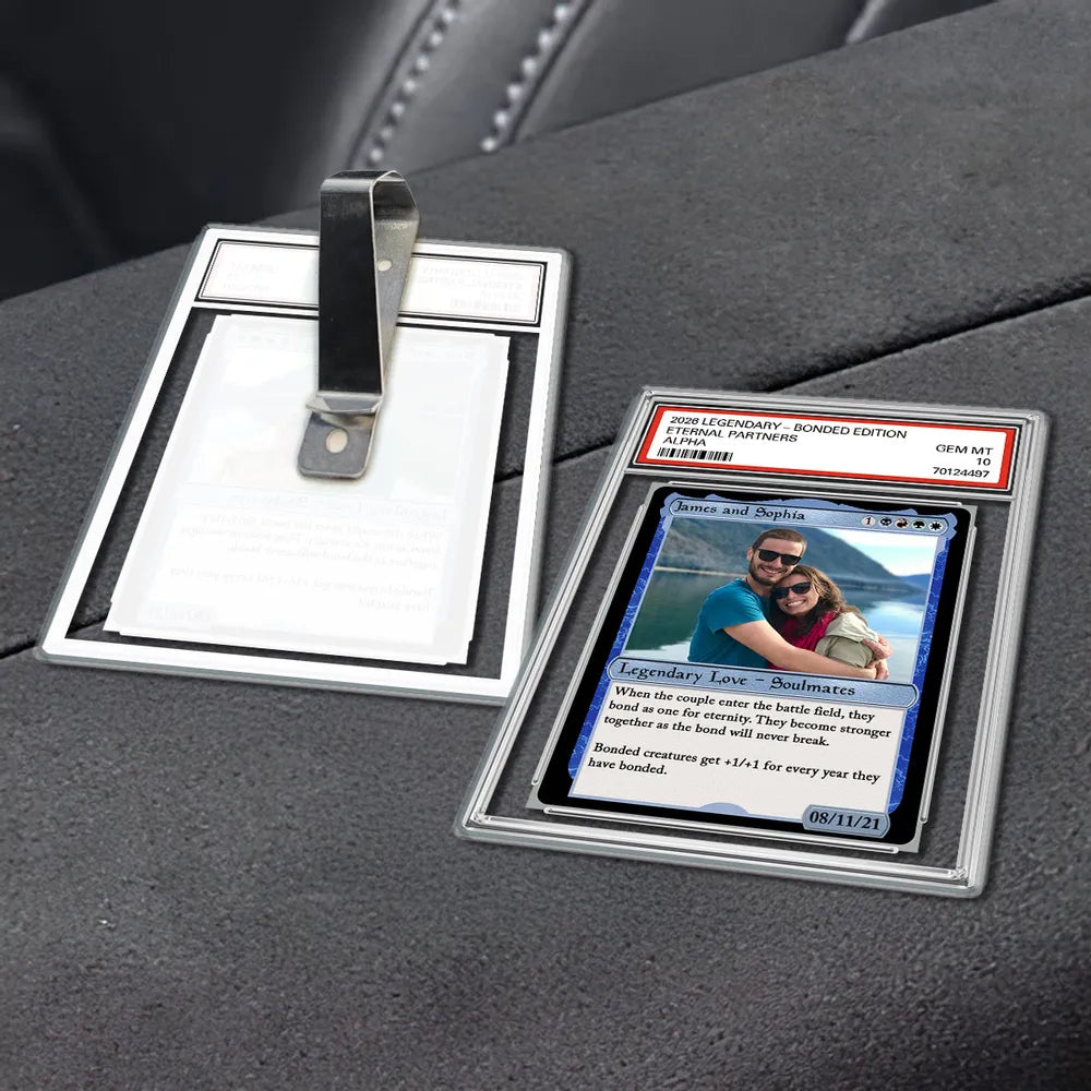 Custom Photo Fantasy Trading Card Style - Personalized Acrylic Car Visor - Valentine's Day, Anniversary Gift For Him, For Her