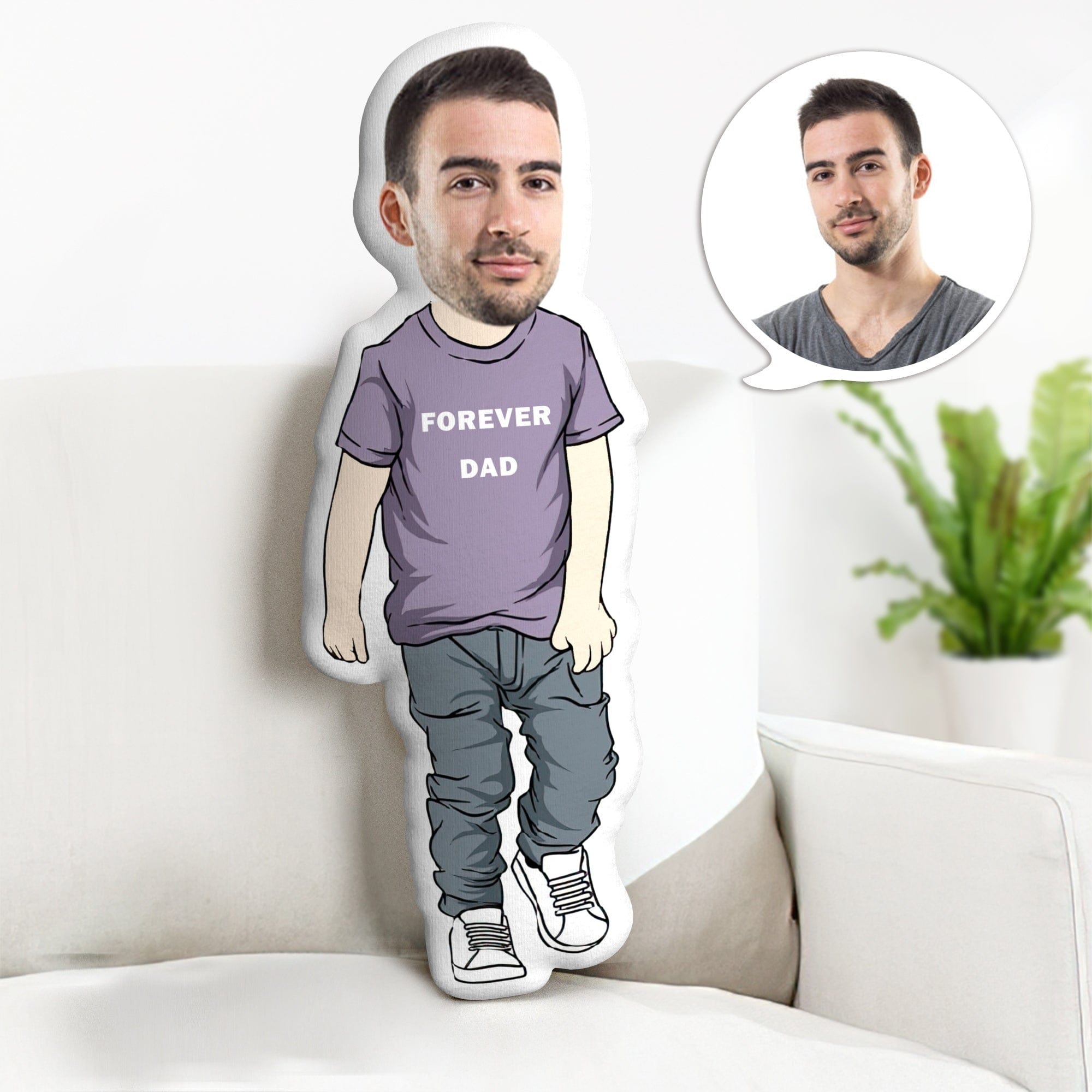 Fathers Day Pillow Custom Minime Throw Pillow Personalized Father's Day Gift - Giftlab