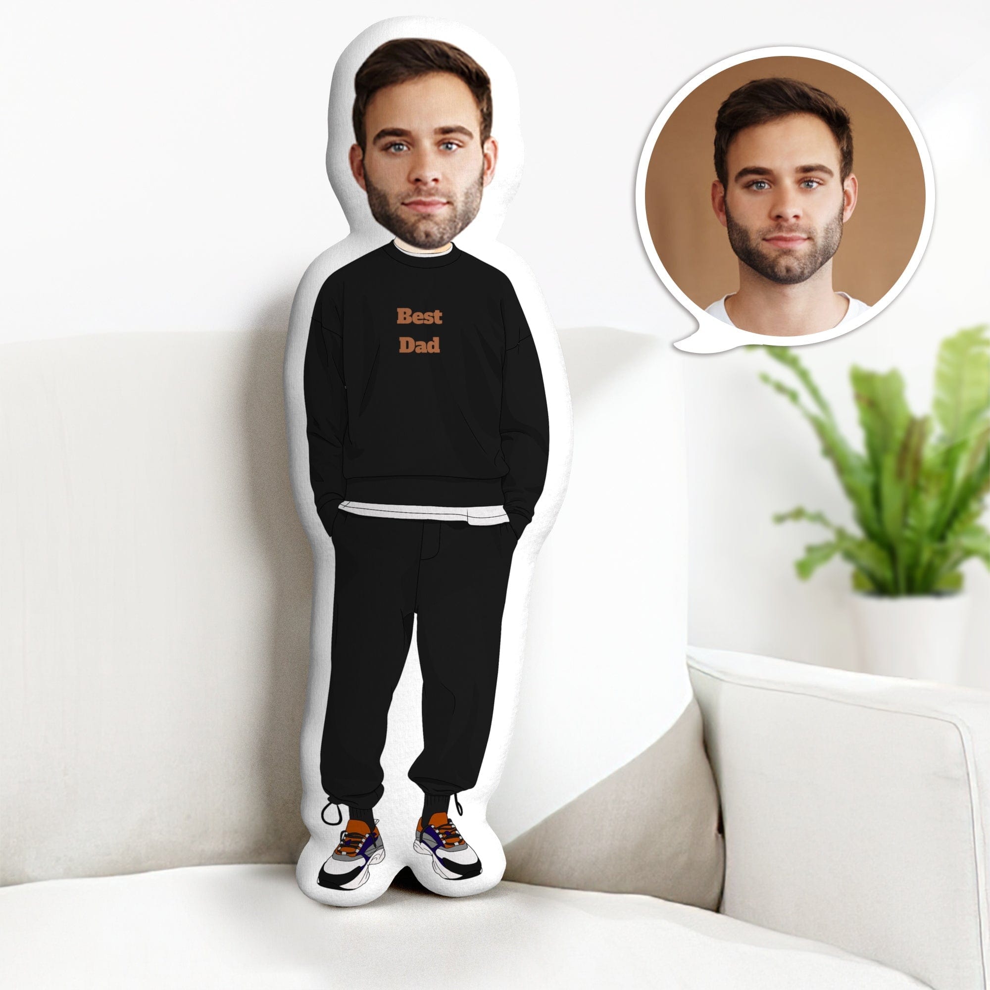 Fathers Day Pillow Personalized Minime Throw Pillow Custom Gift for Dad - Giftlab