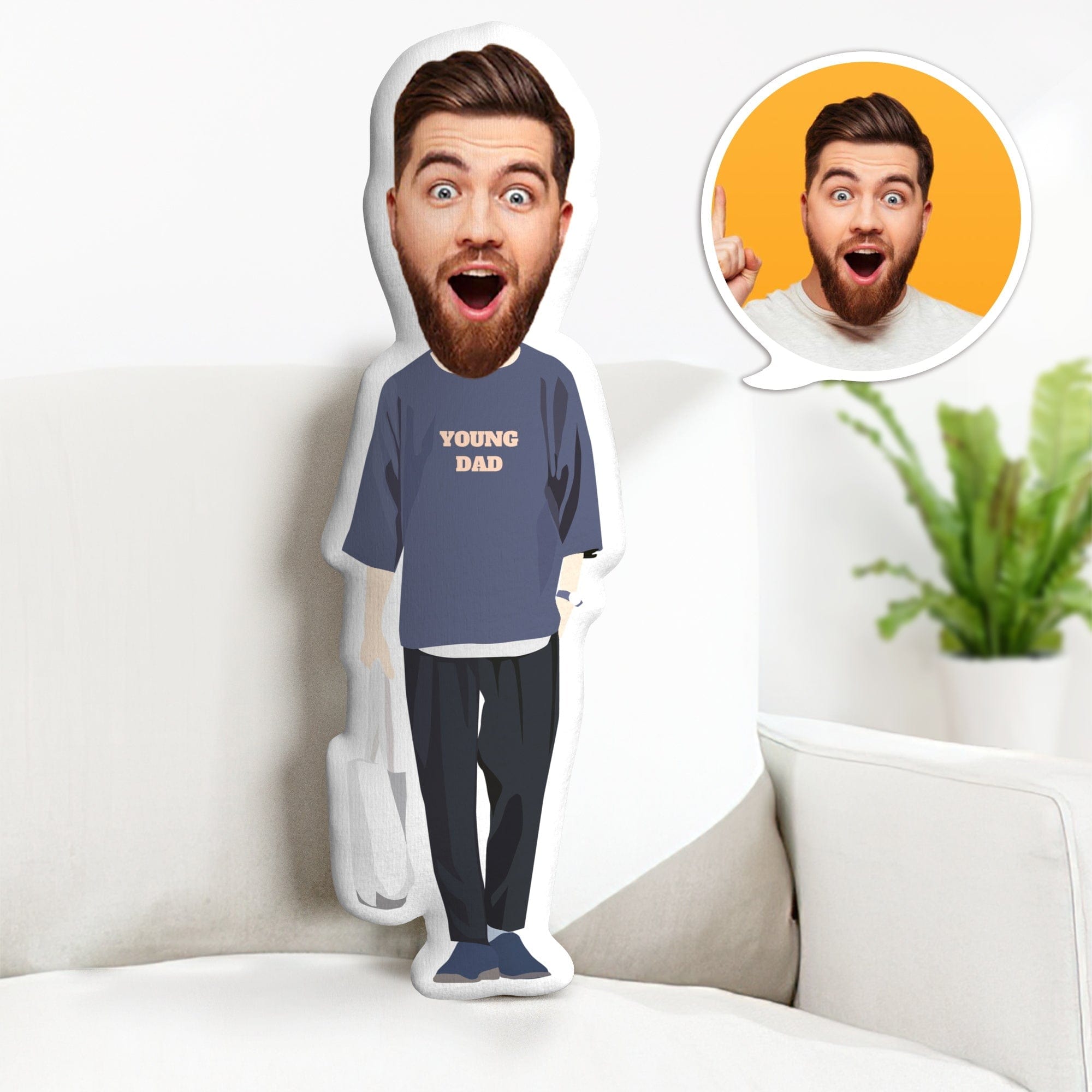 Fathers Day Pillows Custom Minime Throw Pillow Personalized Gifts for Dad - Giftlab