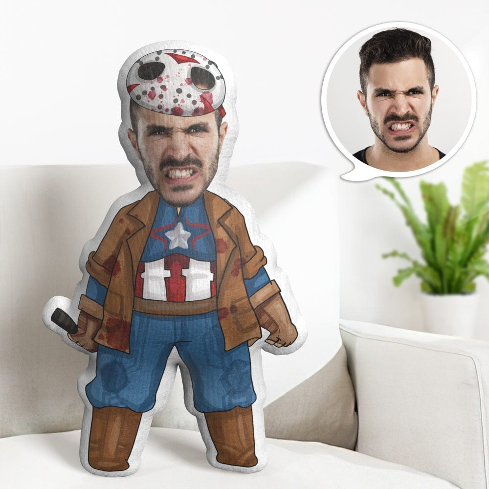 Personalized Face Minime Throw Pillow Custom Halloween Superman Minime Throw Pillow - Giftlab