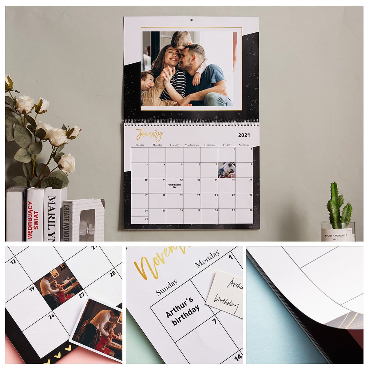 GiftLAB Custom Wall Calendar Personalized Wall Calendar Christmas Gifts New Year Gifts - Giftlab