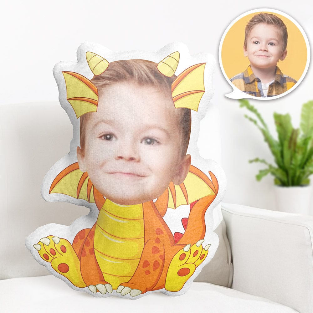 Custom Face Pillow Personalized Photo Pillow Winged Dragon MiniMe Pillow Gifts for Kids - Giftlab