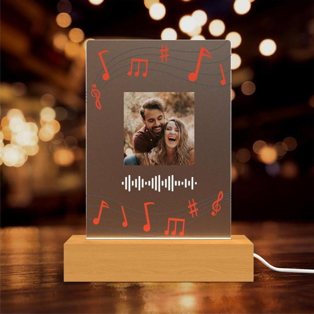 Custom Song Plaque Lamp Personalized Songy Glass Night Light Birthday Gifts - Giftlab