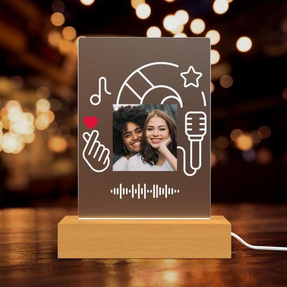 Custom Song Plaque Lamp Personalized Songy Glass Night Light Birthday Gifts - Giftlab