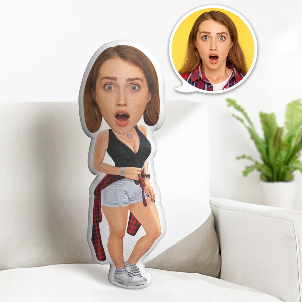 Custom Face Pillow Personalized Photo Pillow Sportswear Women MiniMe Pillow Gifts for Her - Giftlab