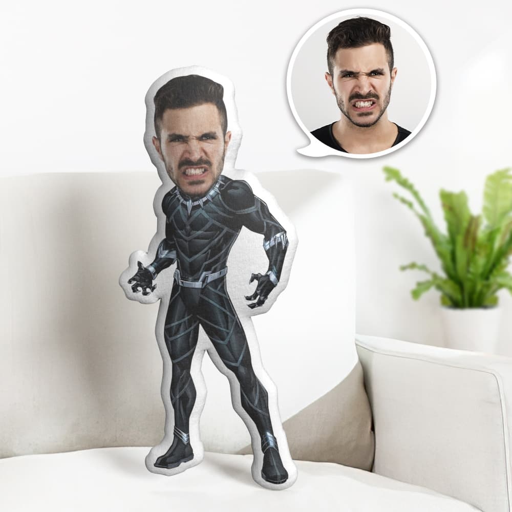 Custom Face Pillow Personalized Photo Pillow Muscle Panther MiniMe Pillow Gifts for Him - Giftlab