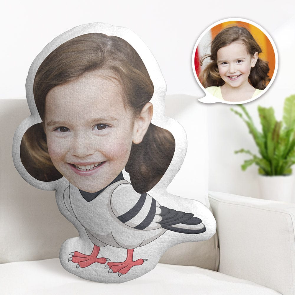 Custom Face Pillow Personalized Photo Pillow Carrier Pigeon MiniMe Pillow Gifts for Kids - Giftlab
