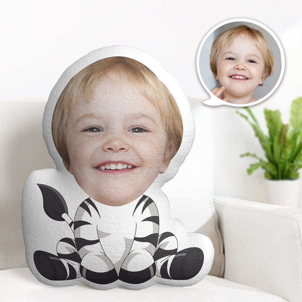 Custom Face Pillow Personalized Photo Pillow Striped Cattle MiniMe Pillow Gifts for Kids - Giftlab
