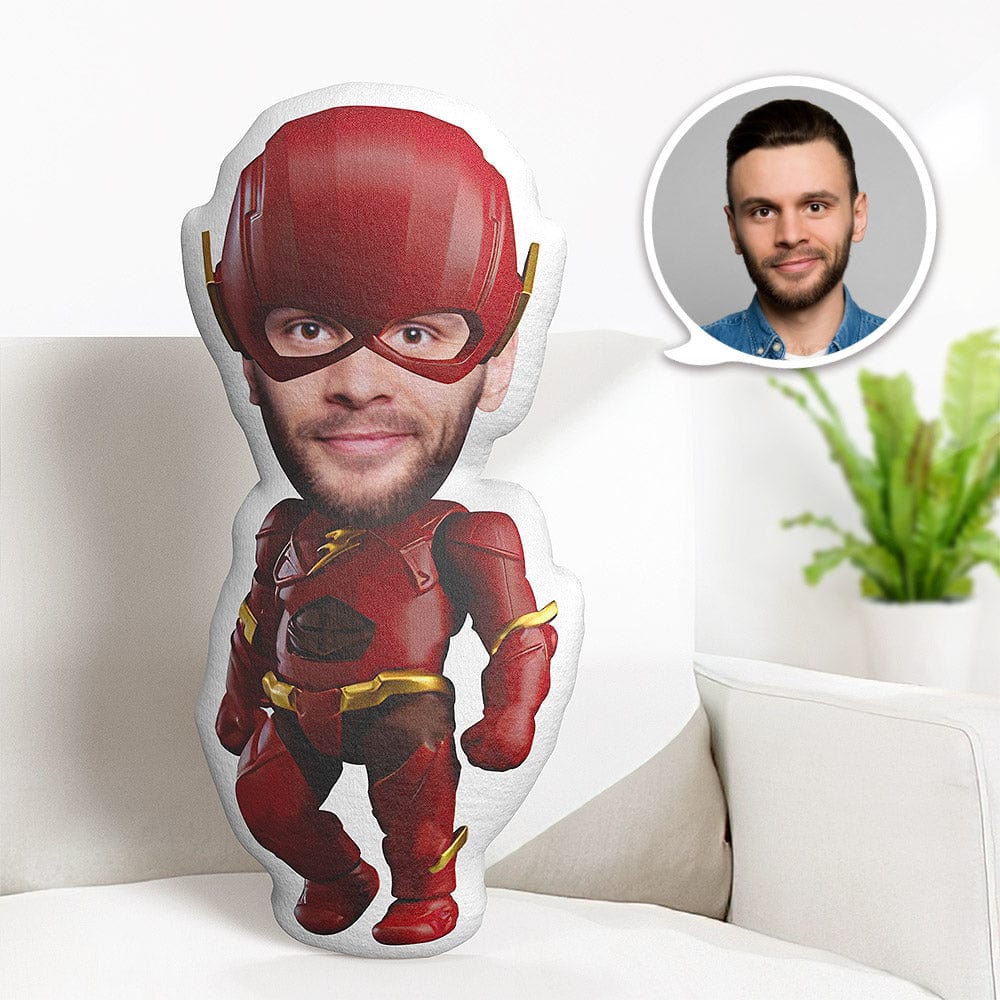 Custom Face Pillow Personalized Photo Pillow The Flash MiniMe Pillow Gifts for Him - Giftlab