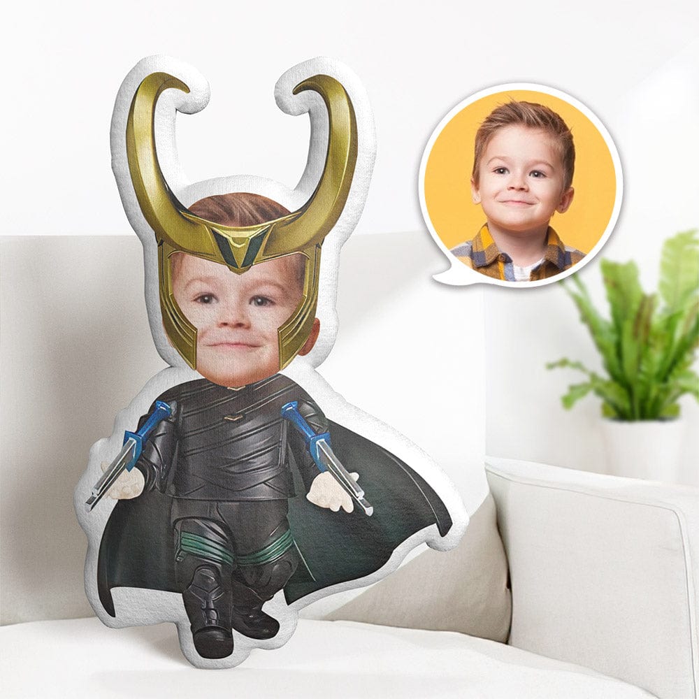 Custom Face Pillow Personalized Photo Pillow Loki MiniMe Pillow Gifts for Kids - Giftlab
