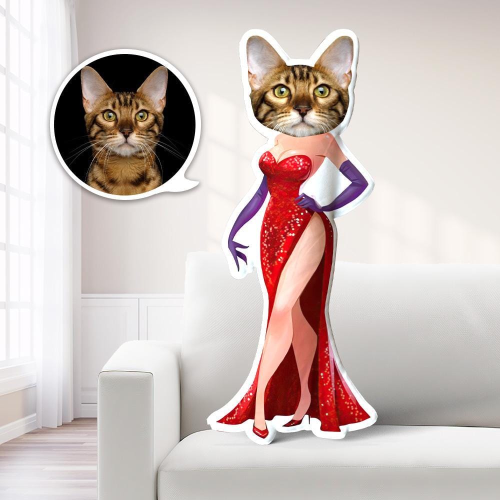 Sexy Lady Photo Pillow Cat Face Pillow Personalized Pet Pillow Custom Pillow Costume MiniMe Doll - Giftlab