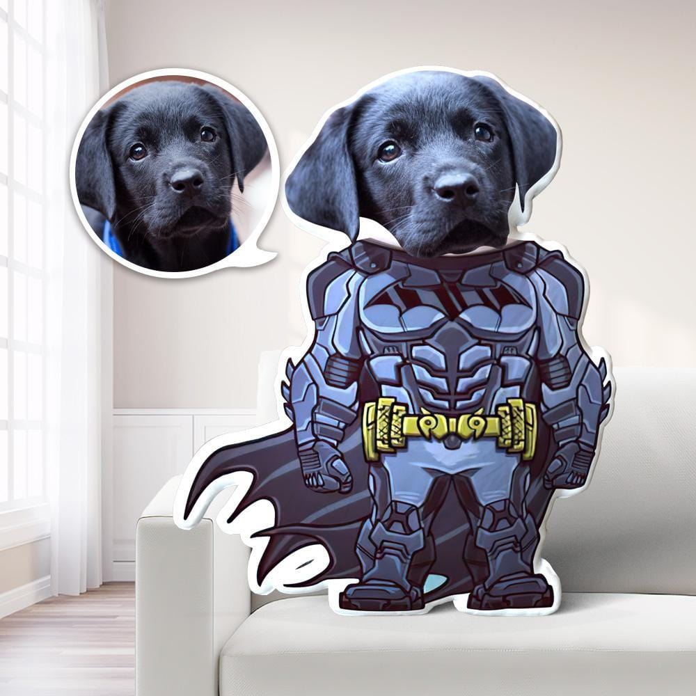 Superhero Batman Photo Pillow Face Pillow Personalized Dog Pillow Costume MiniMe Doll - Giftlab