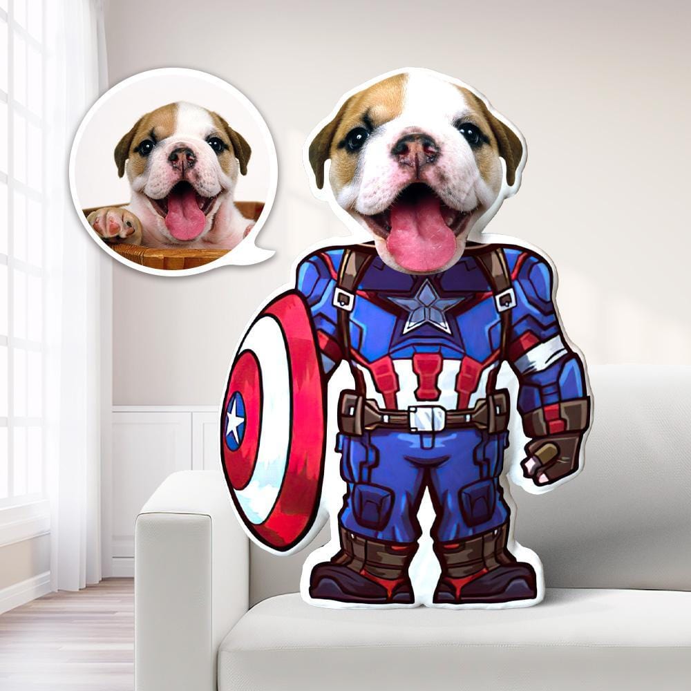 Custom Stuffed Animals Captain America Photo Pillow Dog Face Pillow Personalized Pillow Custom Pillow Minime Pillow Personalized Easter Gifts - Giftlab