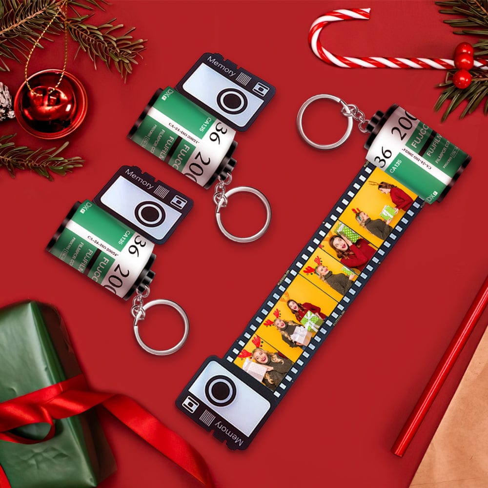 Custom Colorful Camera Film Roll Keychain Romantic Personalized Gifts - Giftlab