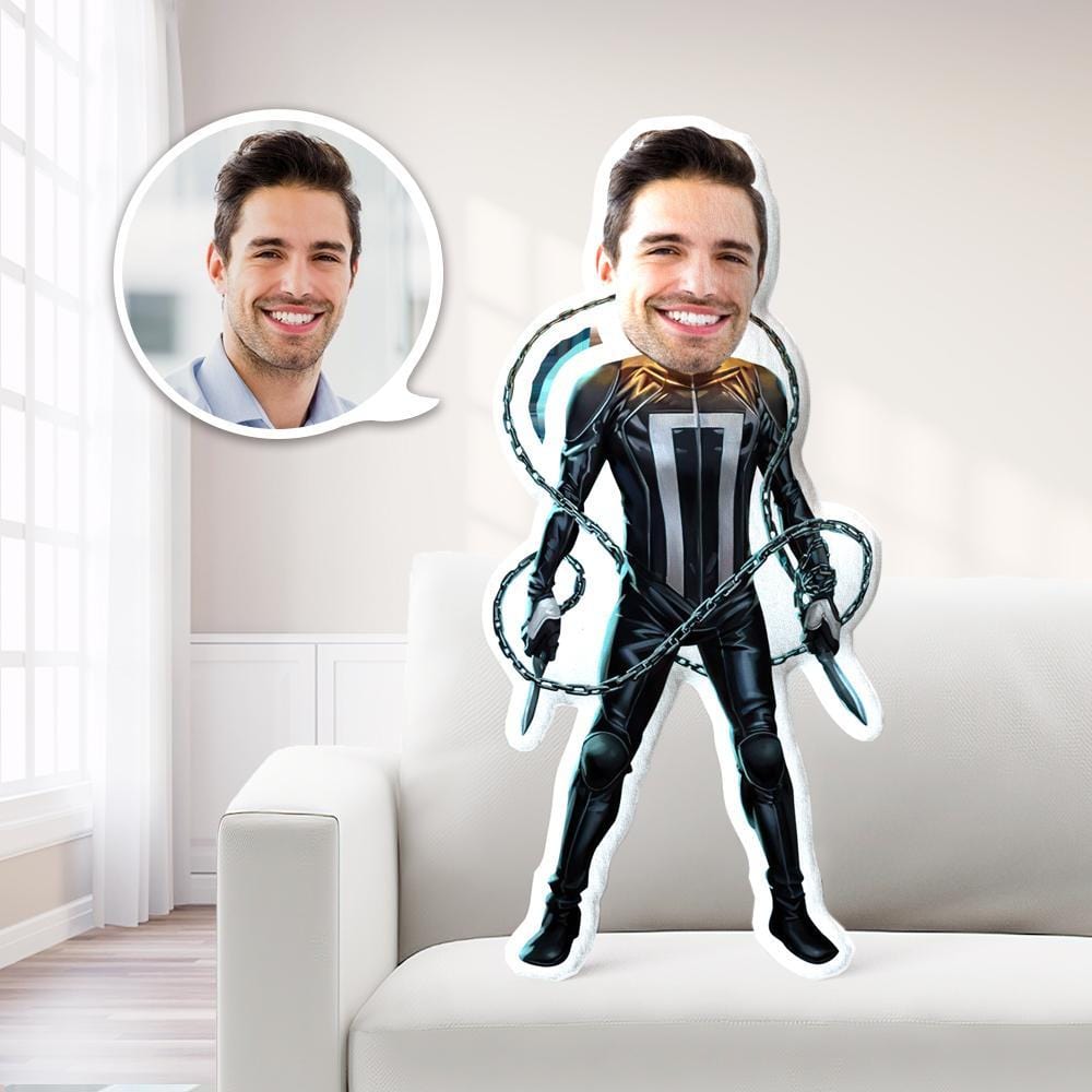 Personalized Photo Pillow Ghost Rider Photo Pillow Costume Doll Unique Gift Valentines Day Gift - Giftlab