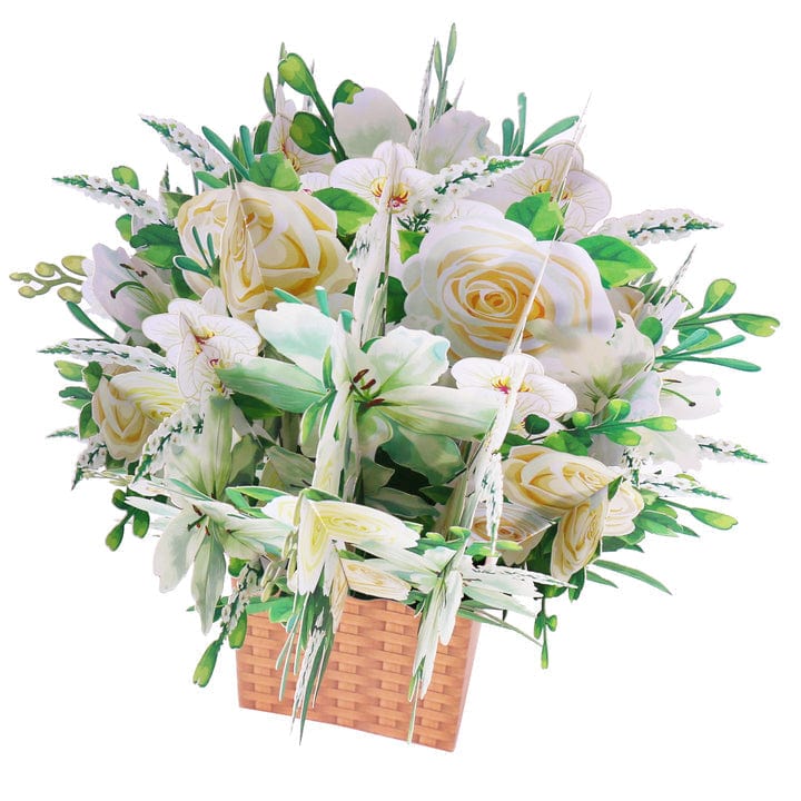 White Flowers Box Card Pop up Card Flower Bouquet Card for Easter - Giftlab