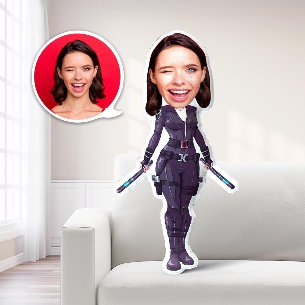 Personalized Photo Pillow Black Widow Photo Pillow Costume Doll Unique Gift - Giftlab