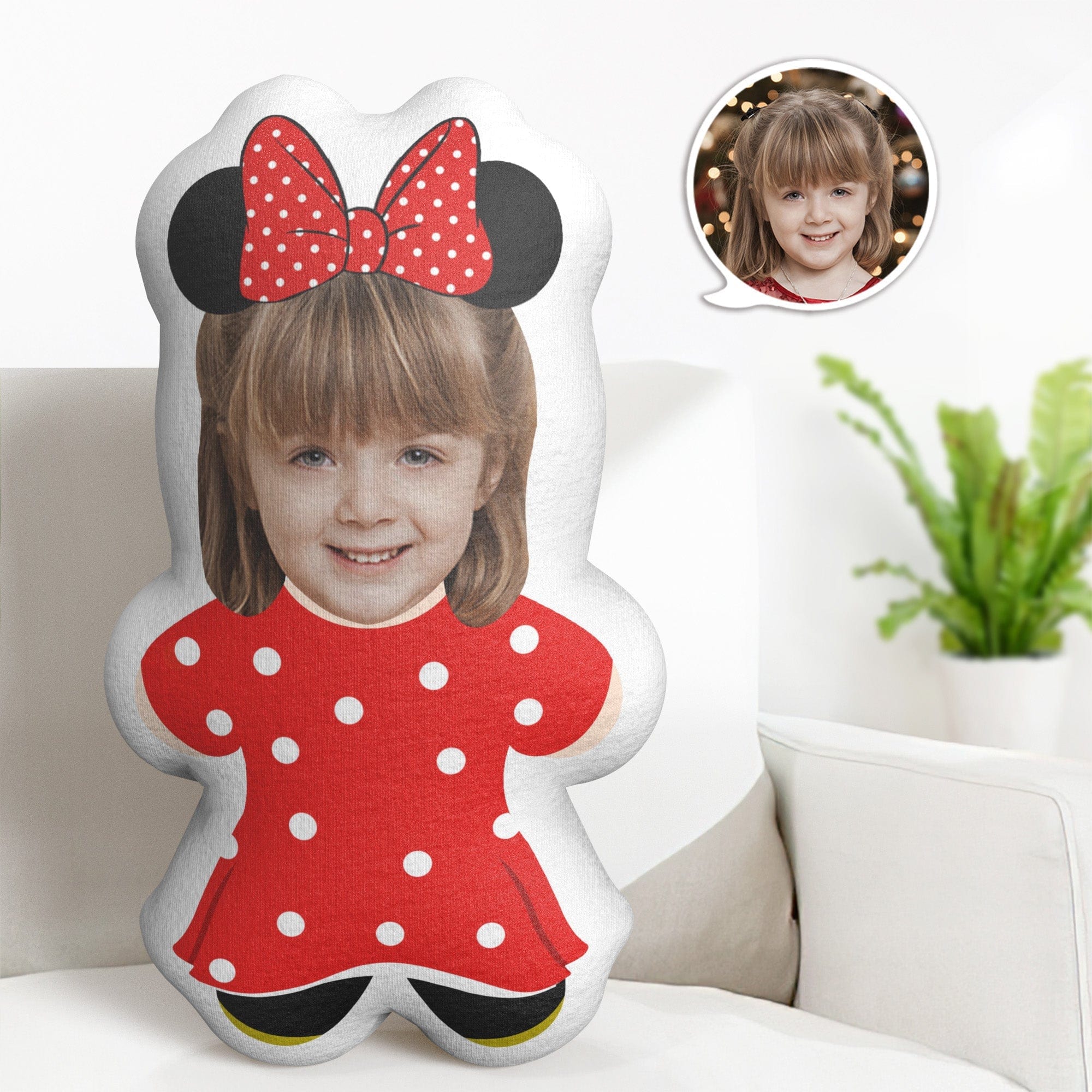 Custom Face Pillow Minime Dolls Minnie Photo Pillow Personalized Gift for Girl - Giftlab