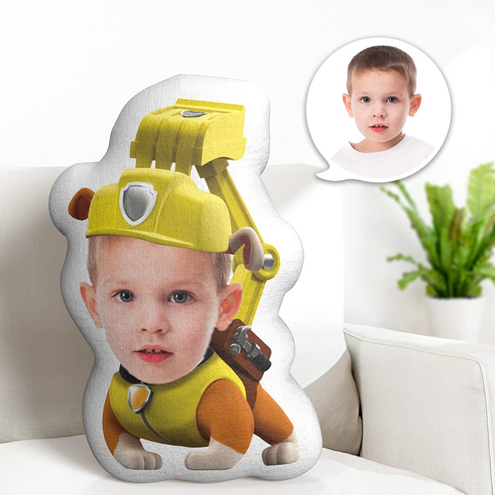Custom Face Pillow Minime Yellow Suit Dog Doll Personalized Photo Gifts for Kids - Giftlab