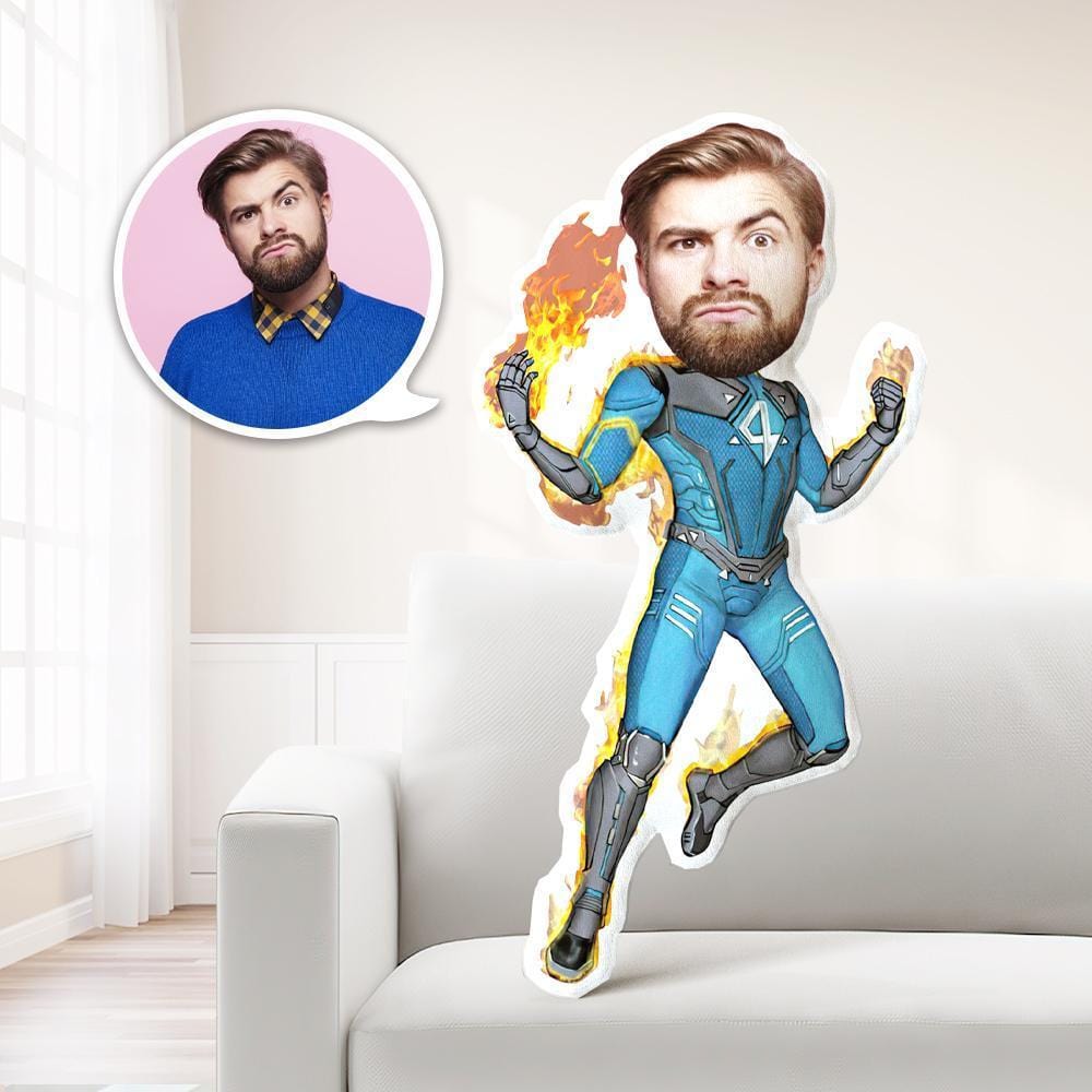 Personalized Photo Pillow Human Torch Photo Pillow Costume Doll Unique Gift Valentines Day Gift - Giftlab