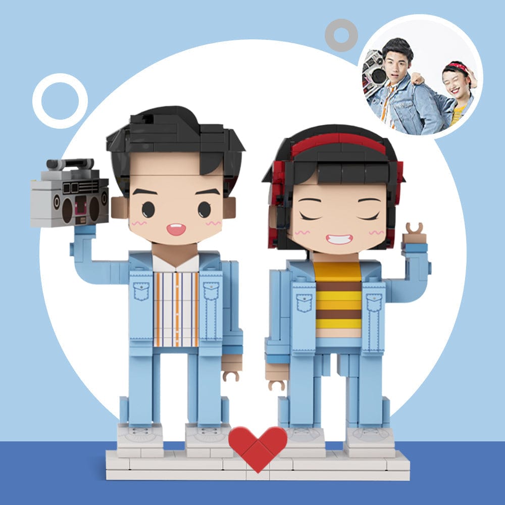 Anniversary Gifts Customizable Fully Body 2 People Custom Brick Figures Persanalized Cute Face Brick Figures - Giftlab