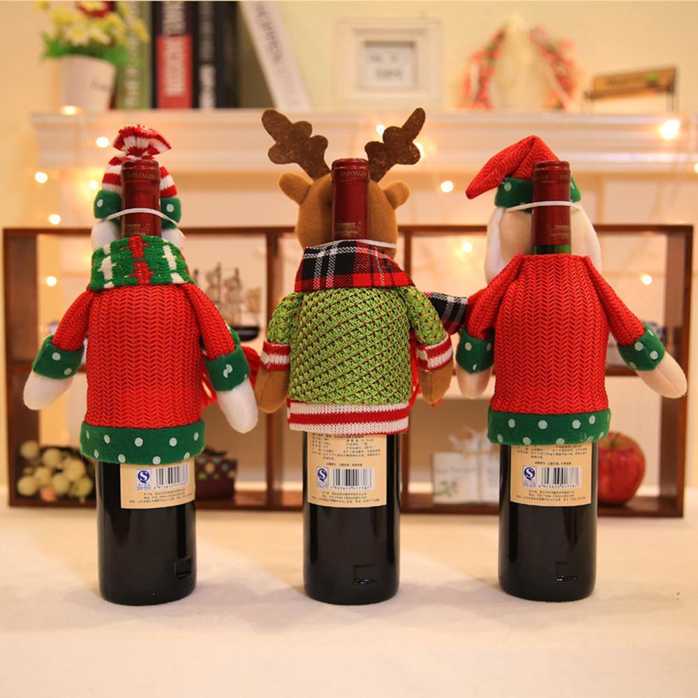 Cute Sweater Wine Bottle Covers with Hat Christmas Gift for Friends - Giftlab