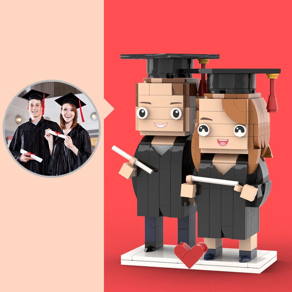 Customizable Fully Body 2 People Custom Brick Figures Personalized Graduation Gifts - Giftlab