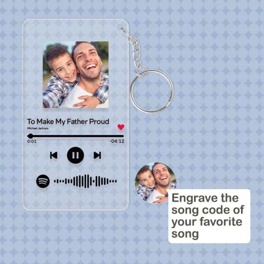 GIFTLAB Father's Day Keychain Custom Music Plaque Keychain