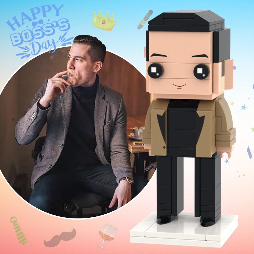 Boss's Day Surprise Gift Full Body Customizable 1 Person Custom Brick Figures Small Particle Block Toy - Giftlab