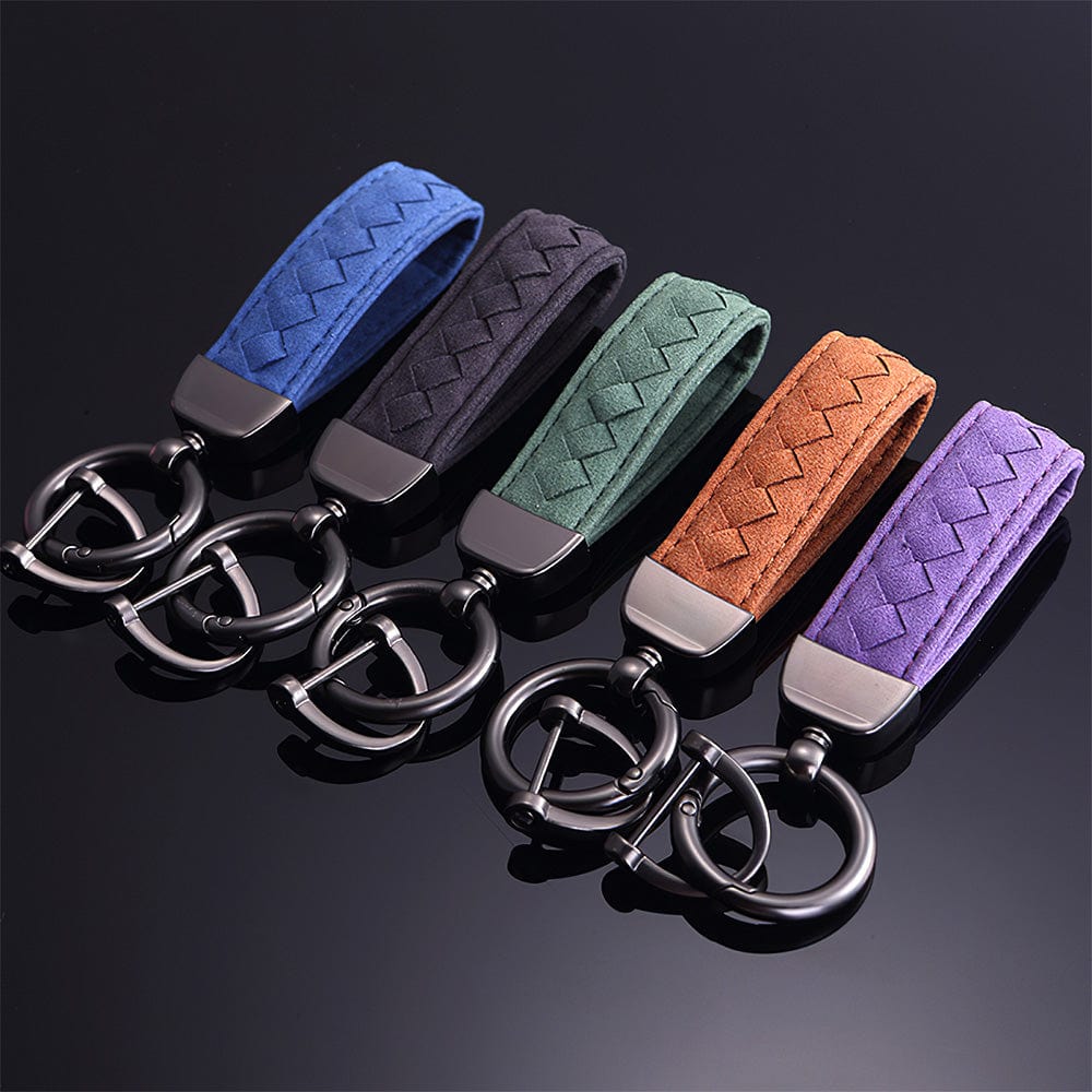 Braided Suede Car Keychain Key Ring for Men - Giftlab