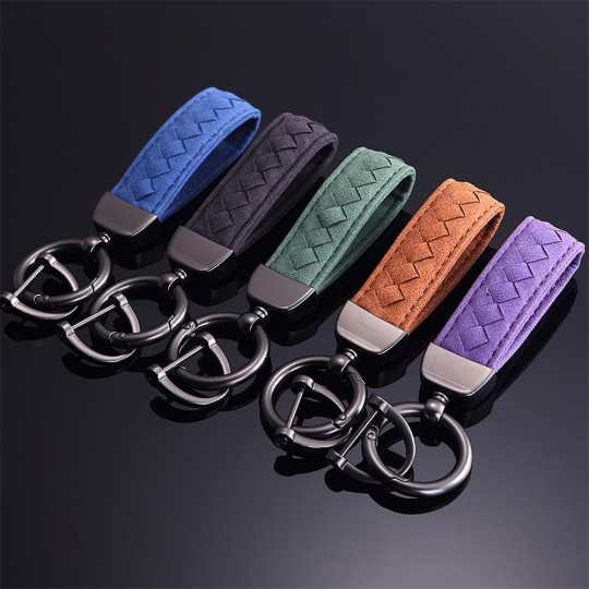 Braided Suede Car Keychain Key Ring for Men